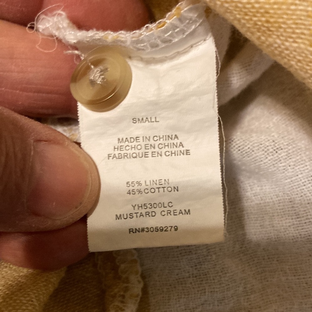 Thread & Supply Beige Striped Button Down Shirt - image 8